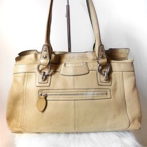 LARGE Coach Tan Leather Bag